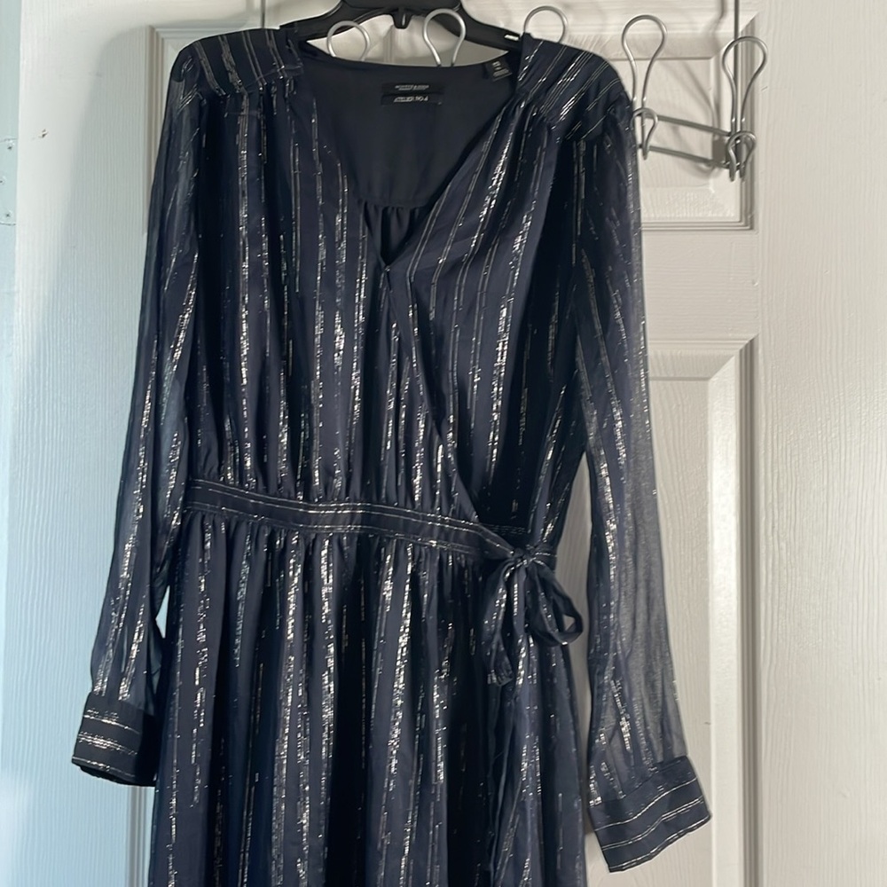 Scotch & soda striped high low maxi dress with sheer long sleeves - Picture 2 of 8